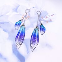 Wholesale Jewelry 1 Pair Simple Style Wings Alloy Rhinestones Drop Earrings sku image 12
