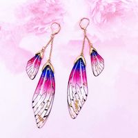 Wholesale Jewelry 1 Pair Simple Style Wings Alloy Rhinestones Drop Earrings sku image 5