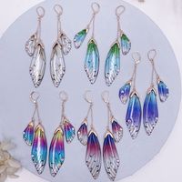 Wholesale Jewelry 1 Pair Simple Style Wings Alloy Rhinestones Drop Earrings main image 6