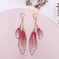 Wholesale Jewelry 1 Pair Simple Style Wings Alloy Rhinestones Drop Earrings sku image 38