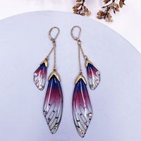 Wholesale Jewelry 1 Pair Simple Style Wings Alloy Rhinestones Drop Earrings sku image 3