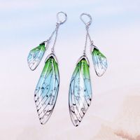 Wholesale Jewelry 1 Pair Simple Style Wings Alloy Rhinestones Drop Earrings sku image 24