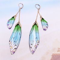 Wholesale Jewelry 1 Pair Simple Style Wings Alloy Rhinestones Drop Earrings sku image 20