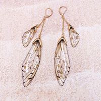 Wholesale Jewelry 1 Pair Simple Style Wings Alloy Rhinestones Drop Earrings sku image 29