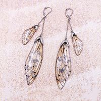 Wholesale Jewelry 1 Pair Simple Style Wings Alloy Rhinestones Drop Earrings sku image 30