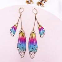 Wholesale Jewelry 1 Pair Simple Style Wings Alloy Rhinestones Drop Earrings sku image 33