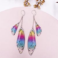 Wholesale Jewelry 1 Pair Simple Style Wings Alloy Rhinestones Drop Earrings sku image 31