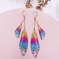 Wholesale Jewelry 1 Pair Simple Style Wings Alloy Rhinestones Drop Earrings sku image 32