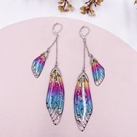 Wholesale Jewelry 1 Pair Simple Style Wings Alloy Rhinestones Drop Earrings sku image 36
