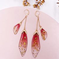 Wholesale Jewelry 1 Pair Simple Style Wings Alloy Rhinestones Drop Earrings sku image 41