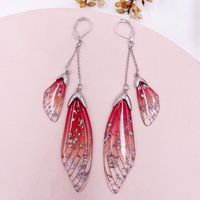 Wholesale Jewelry 1 Pair Simple Style Wings Alloy Rhinestones Drop Earrings sku image 42