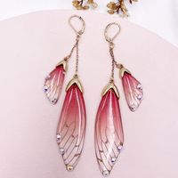 Wholesale Jewelry 1 Pair Simple Style Wings Alloy Rhinestones Drop Earrings sku image 39