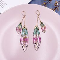 Wholesale Jewelry 1 Pair Simple Style Wings Alloy Rhinestones Drop Earrings sku image 49