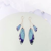 Wholesale Jewelry 1 Pair Simple Style Wings Alloy Rhinestones Drop Earrings sku image 51