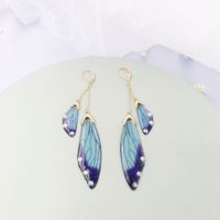 Wholesale Jewelry 1 Pair Simple Style Wings Alloy Rhinestones Drop Earrings sku image 50