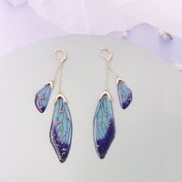 Wholesale Jewelry 1 Pair Simple Style Wings Alloy Rhinestones Drop Earrings sku image 53