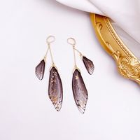 Wholesale Jewelry 1 Pair Simple Style Wings Alloy Rhinestones Drop Earrings sku image 64