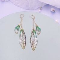 Wholesale Jewelry 1 Pair Simple Style Wings Alloy Rhinestones Drop Earrings sku image 58