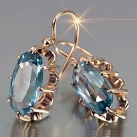 1 Pair Glam Luxurious Geometric Inlay Copper Artificial Gemstones Drop Earrings main image 3