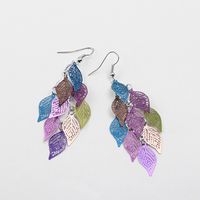 Wholesale Jewelry 1 Pair Simple Style Leaf Metal Drop Earrings sku image 3
