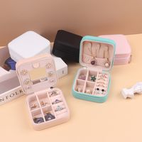 Simple Style Solid Color Pu Leather Jewelry Boxes main image 5