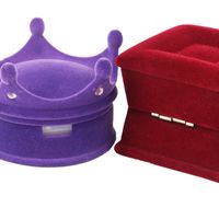 Glam Solid Color Flocking Jewelry Boxes main image 4
