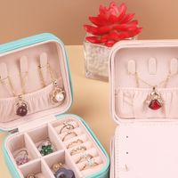 Simple Style Solid Color Pu Leather Jewelry Boxes main image 3