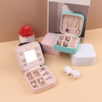 Simple Style Solid Color Pu Leather Jewelry Boxes main image 2