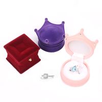 Glam Solid Color Flocking Jewelry Boxes main image 1
