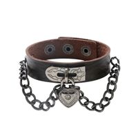 Punk Herzform Pu-leder Legierung Unisex Armbänder sku image 9