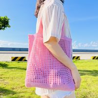 Women's Basic Lattice Polyester Shopping Bags main image 3