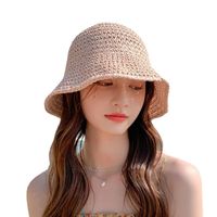 Women's Pastoral Simple Style Solid Color Wide Eaves Straw Hat main image 2
