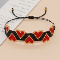 Simple Style Heart Shape Rhombus Glass Rope Irregular Knitting Women's Bracelets main image 4