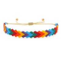 Simple Style Heart Shape Rhombus Glass Rope Irregular Knitting Women's Bracelets sku image 5