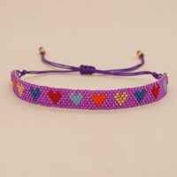 Simple Style Heart Shape Rhombus Glass Rope Irregular Knitting Women's Bracelets sku image 3