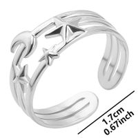 Wholesale Streetwear Star Moon Stainless Steel Open Ring sku image 1