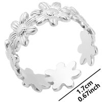 Wholesale Streetwear Flower Stainless Steel Open Ring sku image 1