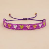 Simple Style Heart Shape Rhombus Glass Rope Irregular Knitting Women's Bracelets sku image 4