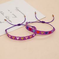 Simple Style Heart Shape Rhombus Glass Rope Irregular Knitting Women's Bracelets main image 3