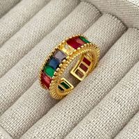 Streetwear Colorful Copper Plating Inlay Zircon Open Ring sku image 1