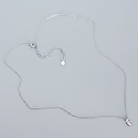 Simple Style Rectangle Sterling Silver Plating Inlay Zircon Pendant Necklace main image 2