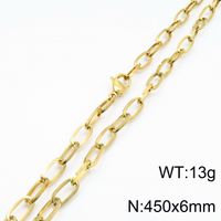 Titanium Steel 18K Gold Plated Basic Plating Geometric Bracelets Necklace sku image 15