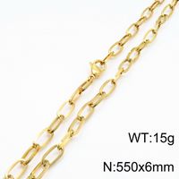 Titanium Steel 18K Gold Plated Basic Plating Geometric Bracelets Necklace sku image 17