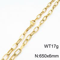 Titanium Steel 18K Gold Plated Basic Plating Geometric Bracelets Necklace sku image 19