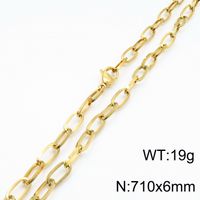 Titanium Steel 18K Gold Plated Basic Plating Geometric Bracelets Necklace sku image 20