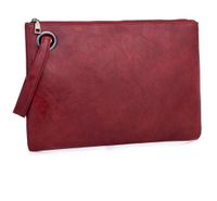 Red Black Brown Pu Leather Solid Color Square Evening Bags main image 4