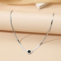 Elegant Number Titanium Steel Polishing Necklace sku image 1