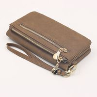Women's Solid Color Pu Leather Zipper Wallets sku image 5