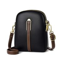Women's Pu Leather Solid Color Basic Square Zipper Shoulder Bag Phone Wallet Crossbody Bag sku image 1