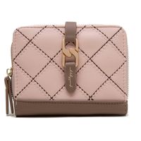 Women's Solid Color Lingge Pu Leather Zipper Wallets sku image 2